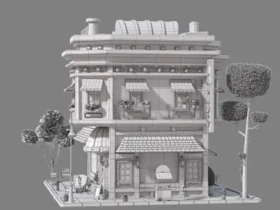 Cartoon House 01 3D model