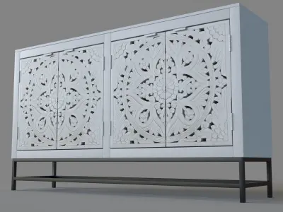 C2C Four Door Credenza 3D model