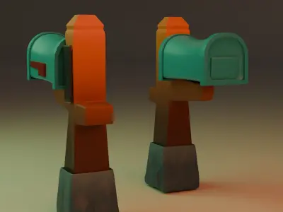 Mailbox 3D model Low-poly 3D model