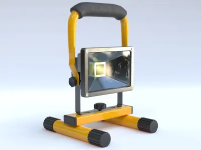 Industrial flood light Low-poly 3D model