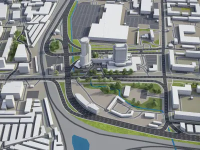 Chelyabinsk Low-poly 3D model