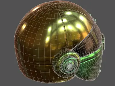 Helmet plastic mask Low-poly 3D model Low-poly 3D model