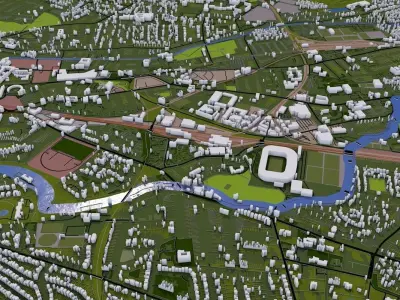 Edinburgh City UK Low-poly 3D model