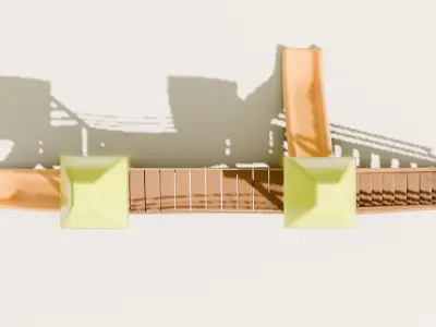 Playground castle with a slide Low-poly 3D model