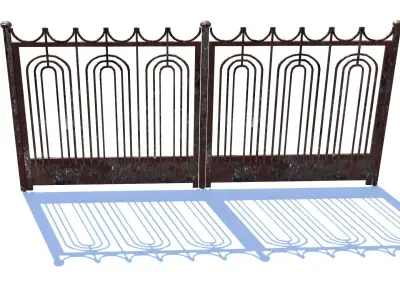 Old Rusty Fence Low-poly 3D model buy