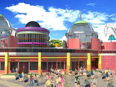 Theme Park Modern street Sci-fi architecture amusement equipment 3D model