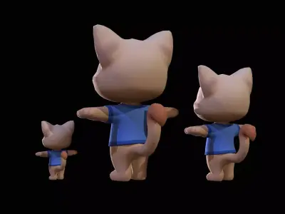 Cat1Pack3 Low-poly 3D model