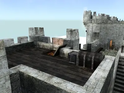 Medieval City Walls - Modular Low-poly 3D model