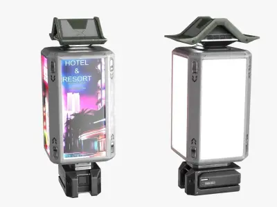 Sci-fi Billboard Sign v2 Low-poly 3D model