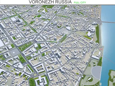 Voronezh Russia 60km Low-poly 3D model