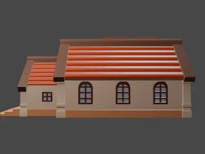 cartoon home Low-poly 3D model