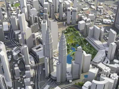 Kuala Lumpur Low-poly 3D model