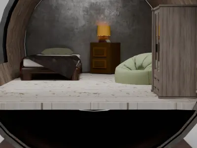 Barrel house  Free low-poly 3D model