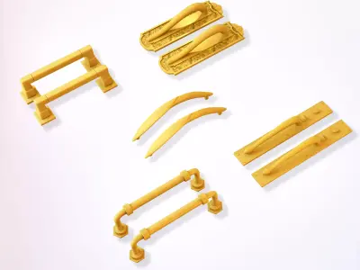 5  BRASS  MAINE DOOR HANDEL 3D model