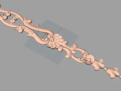 Door flower 3D relief STL Model for CNC woodworking carving E283 3D model