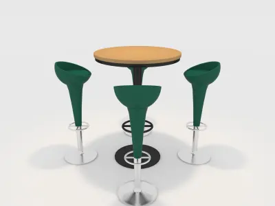 Bar Table And Chair 12 3D model