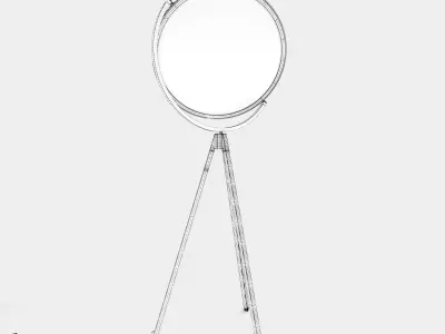 Floor lamp with round light shape 3D model