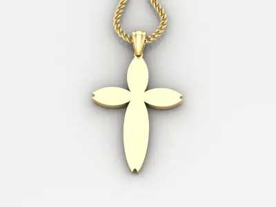 Light Gold 18K Cross Pendant 1CP083 3D print model