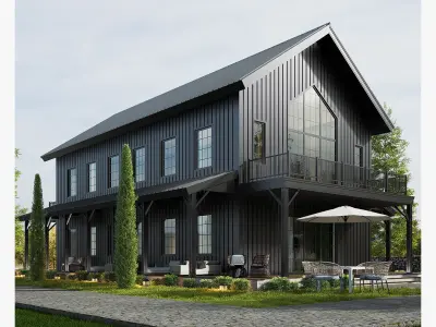 barndominium Low-poly 3D model