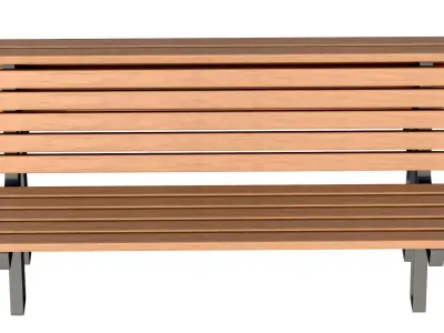 City Bench 02 Low-poly 3D model