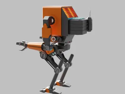 Orange Robot 3D model