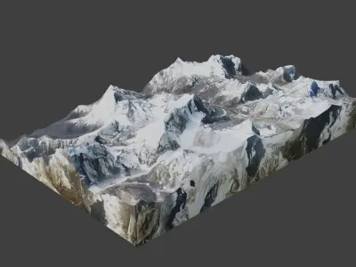 Chamlang Mountain Low-poly 3D model