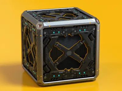 SciFi Crates set 3D model purchase