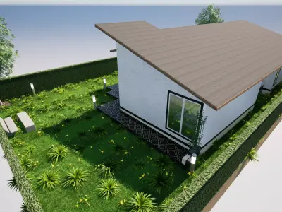 Small House Interior And Exterior Low-poly 3D model