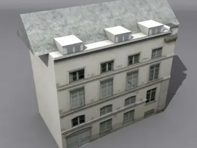 Low Poly Building house in paris 3D model