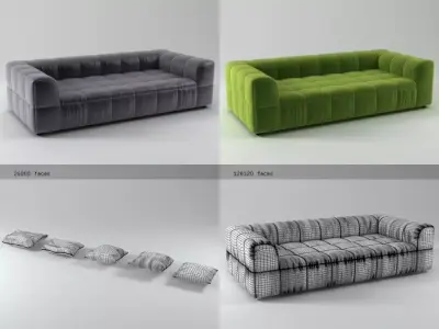 Strips sofa  125-250 3D model