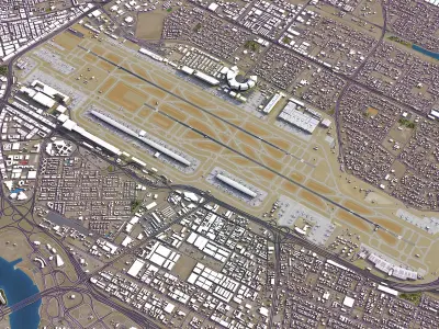 Dubai - International Airport - DXB Low-poly 3D model