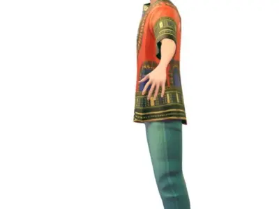 Cartoon Low Poly Style Avatar 021 3D Model Low-poly 3D model