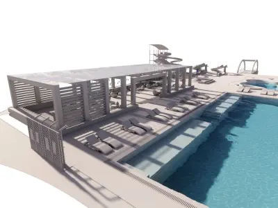 Swimming pool 3D model 12