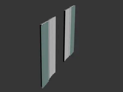 curtain-tulle pair of doors Free low-poly 3D model