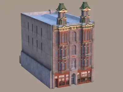 837 Fifth Ave - San Diego Historic Building Low-poly 3D model