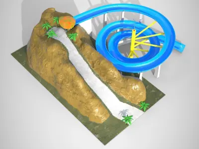 Aquapark Slide Pack PBR 3D model