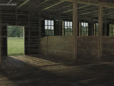 Abandoned Wooden Barn 3D model