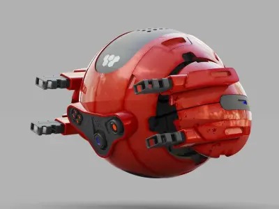 BALL DROID R-166  RIGGED 3D model