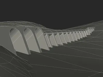 Lake Julius Dam Low-poly 3D model