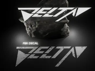 Delta facade logo signboard and decal Low-poly 3D model