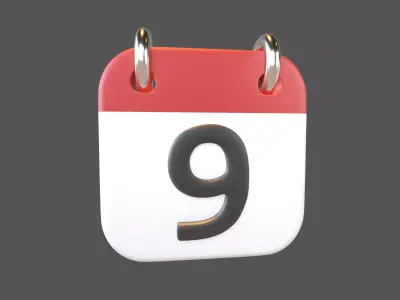 Calendar Icon 9 v1 001 Low-poly 3D model
