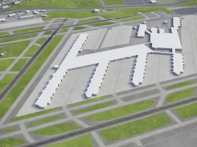 Louisville Airport Low-poly 3D model