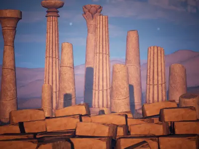 Egypt Modular Pillars 67 Assets Low-poly 3D model