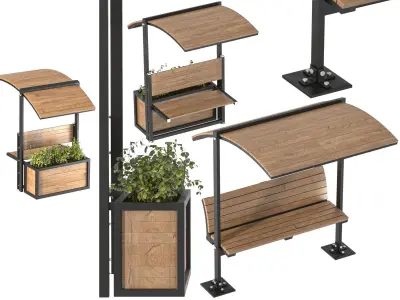 urban furniture collection 3D Model Pack