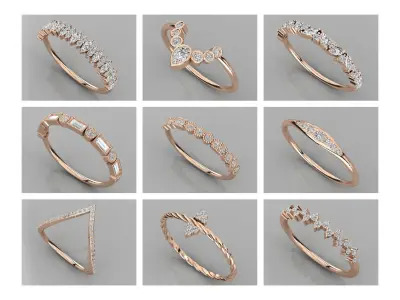 297 light weight ladies rings stl 3D print model