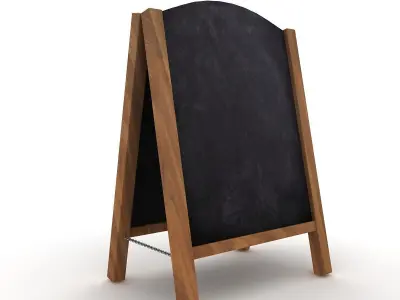 Wooden Sandwich Board 3D model
