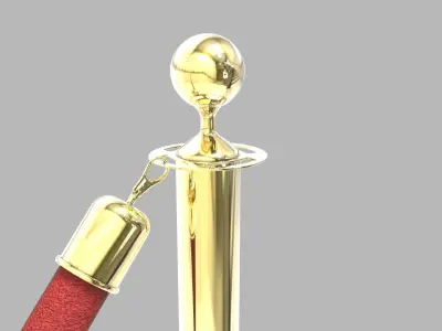 Red Velvet Stanchion Rope 3D model