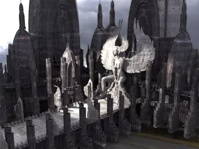 Ancient deity Steampunk Emperor Towers 3D model