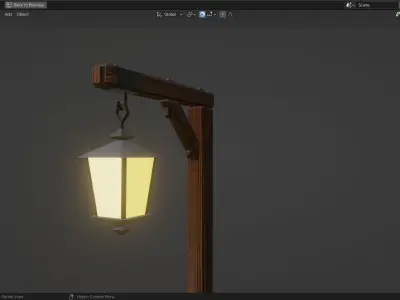 Basic Lamp Post - 1 Sided -  3D model
