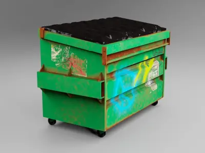 Trash Bin Free low-poly 3D model shop